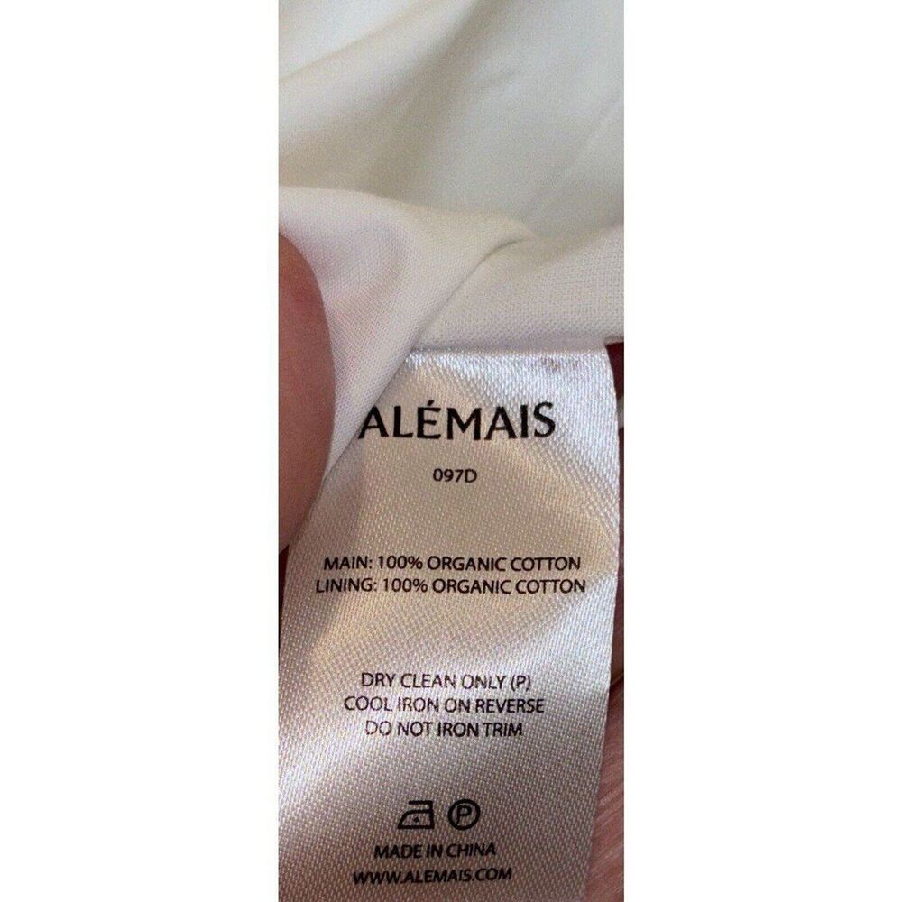 Alemais Selene White Organic Cotton Midi Dress Size 6 - Picture 8 of 12